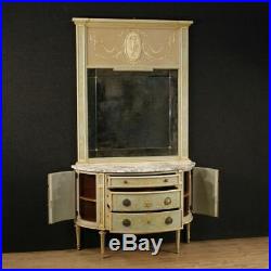 Commode à demi-lune meuble buffet miroir de style ancien Louis XVI 900