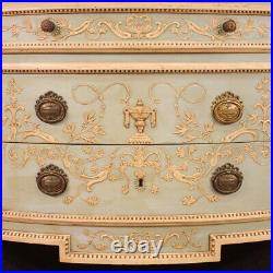 Commode demi-lune buffet meuble laqué dessus marbre style ancien Louis XVI 900