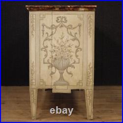 Commode meuble buffet italien bois laqué peint style Louis XVI 20ème siècle 900