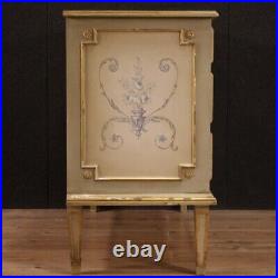Commode style antique Louis XVI chiffonnier peinte meuble laqué 4 tiroirs 900