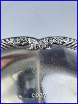 Coupe Ronde Tripode Plate Polylobée En Argent Massif Style Louis XVI French