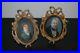 Deux portraits Miniature ovale peinte cadre de style Louis XVI
