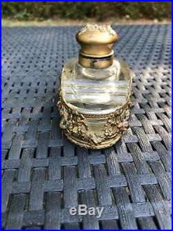 Encrier Style Louis XVI En Bronze Et Cristal Xixeme