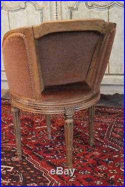 Fauteuil de bureau tournant fin 19e de style Louis 16 desk armchair