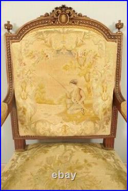 Fauteuils style Louis XVI tapisserie petit point