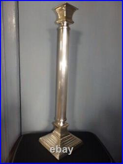 GRAND 54.5 cm BOUGEOIR BRONZE ARGENTE ou PIED DE LAMPE STYLE LOUIS XVI EMPIRE