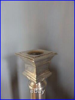 GRAND 54.5 cm BOUGEOIR BRONZE ARGENTE ou PIED DE LAMPE STYLE LOUIS XVI EMPIRE