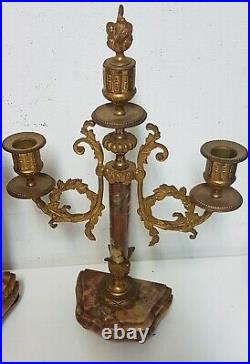 Garniture De Pendule En Bronze Laiton Style Louis XVI