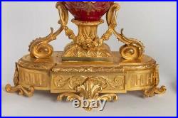 Garniture de Cheminée en Bronze et Porcelaine de Sèvres de Style Louis XVI