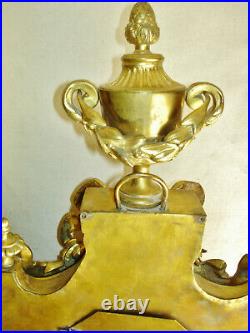 Grand Cartel D'applique Style Louis XVI En Bronze Début XIX Ème Siècle. Ht 62 CM