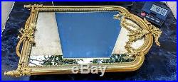 Grand Miroir A Poser De Table Bronze Dore Style Louis XVI Mirror 54x33cm Carquoi