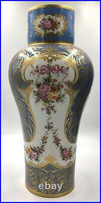 Grand Vase PORCELAINE Limoges ou Paris Style Louis XVI XIXe 50cm! DLG Sèvres