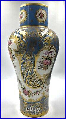 Grand Vase PORCELAINE Limoges ou Paris Style Louis XVI XIXe 50cm! DLG Sèvres