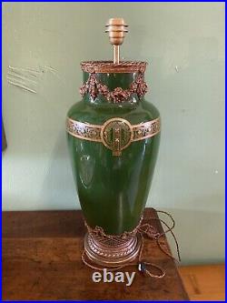 Grand Vase monté en lampe Sarreguemine Style Louis XVI fin XIXE siècle