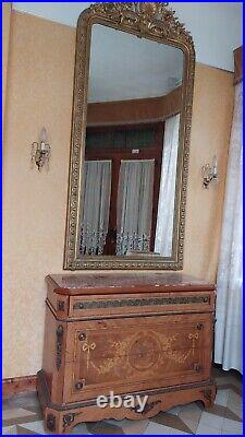 Grand miroir ancien Style Louis XVI XIX° Très Bon État