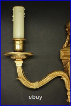 Grande Paire D'appliques, Têtes De Bélier, Style Louis XVI Bronze