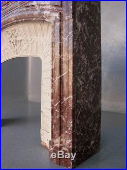 Grande cheminée style Louis XVI marbre rouge