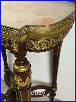 Guéridon / table style Louis XVI en acajou dessus marbre époque Napoléon III
