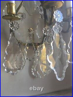 Importante Paire Applique A Pampilles Cristal Style Louis XVI Du XX Siecle
