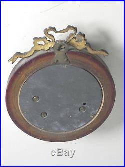 Joli baromètre aneroide ancien Style Louis XVI noeud ruban perle laiton XIXe