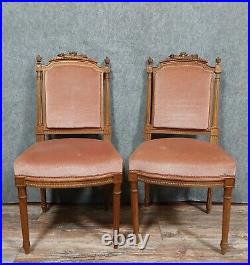 Jolie paire de chaises de style Louis XVI en noyer vers 1850 Jolie paire de chaises de style Louis XVI en noyer vers 1850