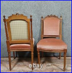 Jolie paire de chaises de style Louis XVI en noyer vers 1850 Jolie paire de chaises de style Louis XVI en noyer vers 1850