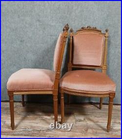 Jolie paire de chaises de style Louis XVI en noyer vers 1850 Jolie paire de chaises de style Louis XVI en noyer vers 1850