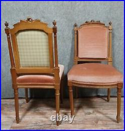 Jolie paire de chaises de style Louis XVI en noyer vers 1850 Jolie paire de chaises de style Louis XVI en noyer vers 1850
