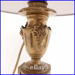 Lampe En Bronze Doré Signée Gagneau, Style Louis XVI Aux Lions, XIX ème