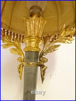 Lampe ancienne en bronze doré et marbre de style Louis XVI. Prête a poser