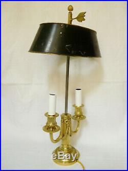 Lampe bouillotte / de bureau style Louis XVI, BRONZE DORE et tôle, EPOQUE XIXe