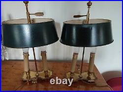 Lampes bouillottes à deux lumières style Louis XVI vendues par deux