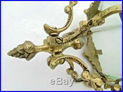 Lanterne, suspension en bronze doré de style Louis XVI 5 faces verres gravés