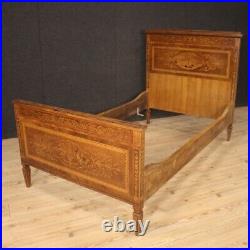 Lit simple meuble en bois incrusté style ancien Louis XVI chambre 900
