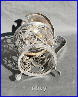 MOUTARDIER Argent Massif Poincon COQ Style Louis XVI Solid Silver Mustard pot