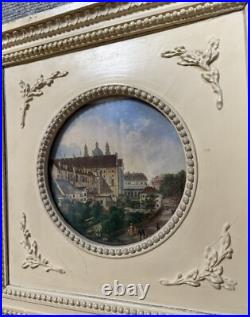 Magnifique paravent de style Louis XVI à deux feuilles en bois laqué vers 1850