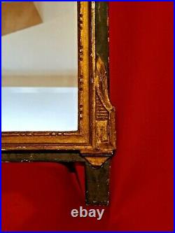 Miroir Ancien en bois doré, patiné style Louis XVI, XIX ème s