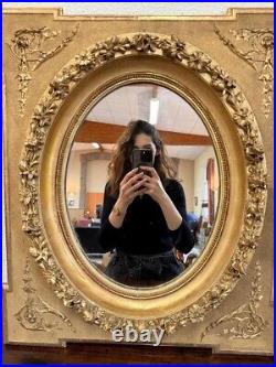 Miroir Médaillon De Style Louis XVI en bois doré