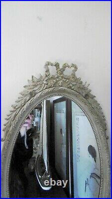 Miroir Ovale Ancien Style Louis XVI Avec Petit Noeud
