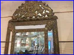 Miroir à parclose de style Louis XVI verre et cuivre milieu 19ème siècle