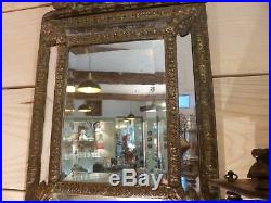 Miroir à parclose de style Louis XVI verre et cuivre milieu 19ème siècle