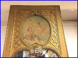 Miroir console dorée style Louis XVI époque Napoléon III