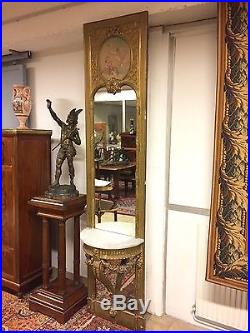 Miroir console dorée style Louis XVI époque Napoléon III
