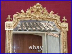 Miroir doré à la feuille d'or de style Louis XVI d'époque Napoléon III vers 1875