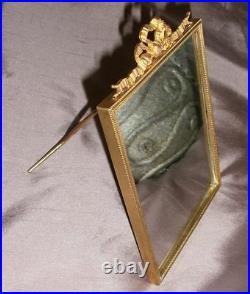 Miroir ou cadre porte photo métal doré style Louis XVI à Noeud Marie Antoinette