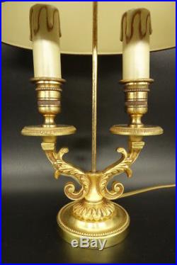 PAIRE LAMPES BOUILLOTTE, STYLE LOUIS XVI LUCIEN GAU, PARIS BRONZE 35,2 cm