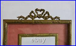 PAIRE de CADRE, style Louis XVI, métal, laiton doré, dos abimé, cadre ancien