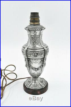 PIED DE LAMPE EN ARGENT MASSIF MINERVE STYLE LOUIS XVI (french silver lamp)