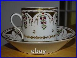 PORCELAINE DE PARIS ANCIENNE TASSE A CAFE LITRON STYLE LOUIS XVI fin 18 EME