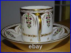 PORCELAINE DE PARIS ANCIENNE TASSE A CAFE LITRON STYLE LOUIS XVI fin 18 EME